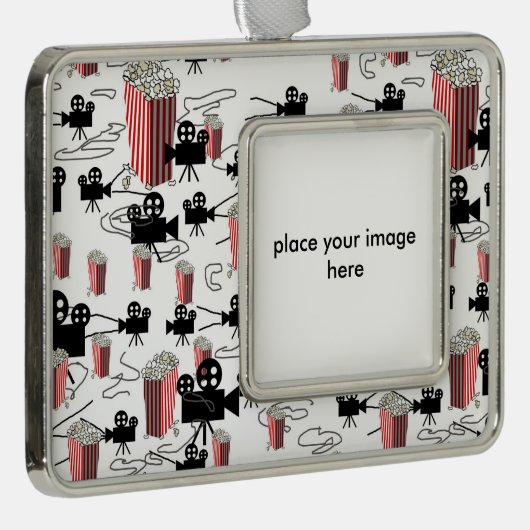 Films en Popcorn Verzilverd Omlijst Ornament (Rechts)