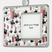 Films en Popcorn Verzilverd Omlijst Ornament (Links)