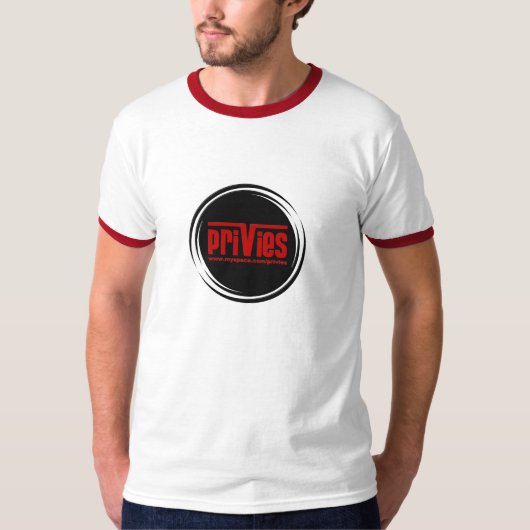 Films - Grijs en rood Ringer T-shirt (Voorkant)