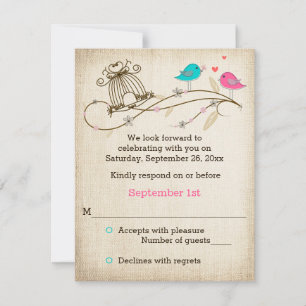 Films in Love Wedding RSVP Kaart