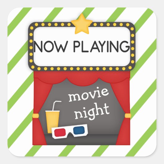 Films Night Stage Curtains Kind Planner Sticker (Voorkant)