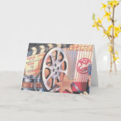 Films, Popcorn, Film Wenskaart Kaart (Gele Bloem)