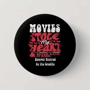 Films Stole My Heart ~ Grappige Valentijnsdag  Ronde Button 5,7 Cm