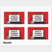 Filmscherm en gordijn verjaardagsfeestje stickers (Vel)