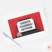 Filmscherm en gordijn verjaardagsfeestje stickers (Envelop)