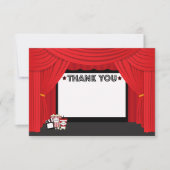 Filmscherm en gordijnverjaardag Dank u kaart (Voorkant)