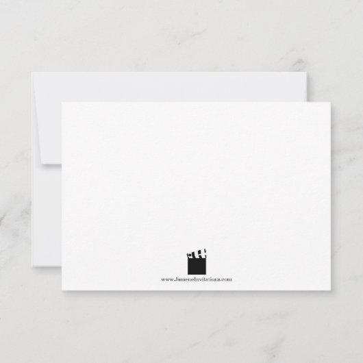 Filmscherm en gordijnverjaardag Dank u kaart (Achterkant)