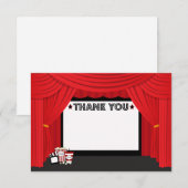 Filmscherm en gordijnverjaardag Dank u kaart (Voorkant / Achterkant)