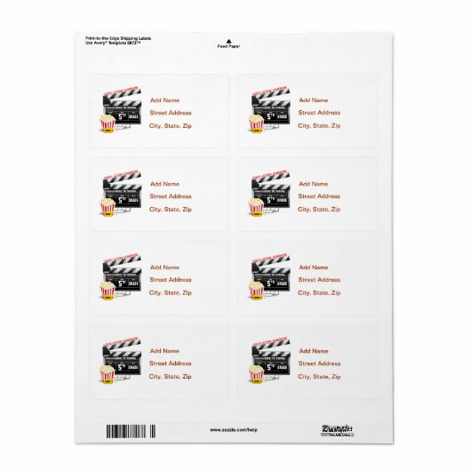 Filmscherm van de 5de Grade Etiket (Full Sheet)