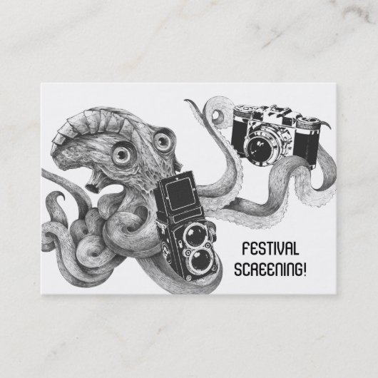 Filmscreeningfunctie voor octopuscamera met flyer- visitekaartje (Voorkant)