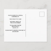 Filmscreeningtheater Popcorn Party Uitnodiging Briefkaart (Achterkant)