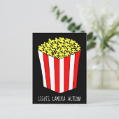 Filmscreeningtheater Popcorn Party Uitnodiging Briefkaart (Staand voorkant)