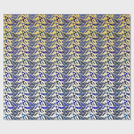 Filmspiegels voor goudblauw en goudveer cadeaupapier (Vlak)