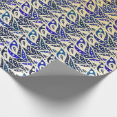 Filmspiegels voor goudblauw en goudveer cadeaupapier (Hoek)