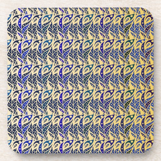 Filmspiegels voor goudblauw en goudveer drankjes onderzetter (Voorkant)