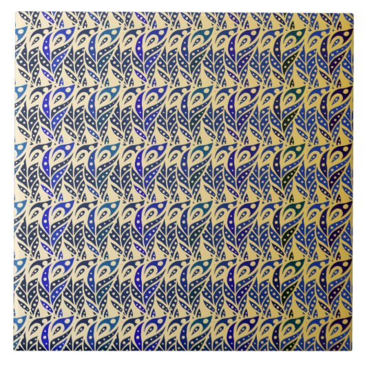 Filmspiegels voor goudblauw en goudveer tegeltje (Voorkant)