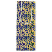 Filmspiegels voor goudblauw en goudveer wijn cadeautas (Voorkant)