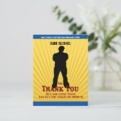 FilmStar Bar Mitzvah Hartelijk dank voor gele blau Bedankkaart (Staand voorkant)