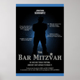FilmStar Bar Mitzvah Poster Black Navy Blue