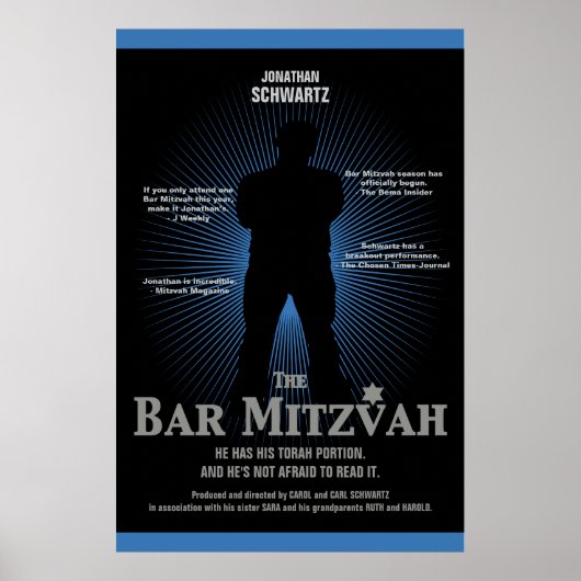 FilmStar Bar Mitzvah Poster Black Navy Blue (Voorkant)