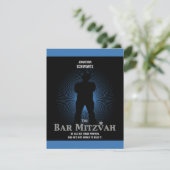 FilmStar Bar Mitzvah Reply RSVP Black Navy Blue (Staand voorkant)