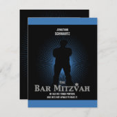 FilmStar Bar Mitzvah Reply RSVP Black Navy Blue (Voorkant / Achterkant)