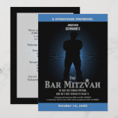 FilmStar Bar Mitzvah Uitnodiging - Zwart marinebla (Voorkant / Achterkant)