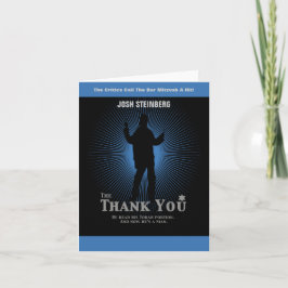 Filmster Bar Mitswa Dank u Black Navy Blue Bedankkaart