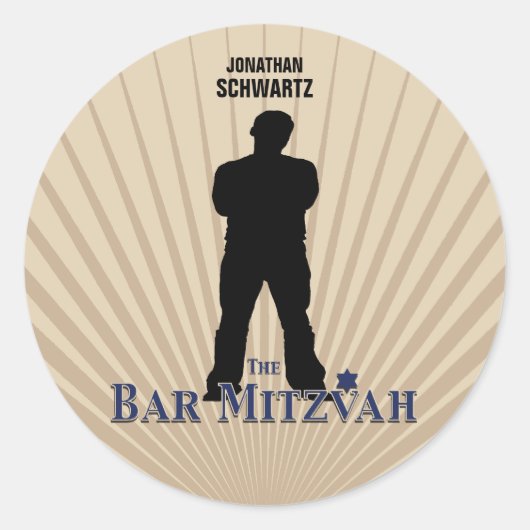 Filmster Bar Mitzvah Sticker Tan Navy Blue (Voorkant)