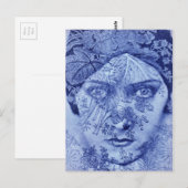 Filmster Gloria Swanson in het blauw, 1920 Briefkaart (Voorkant / Achterkant)