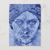 Filmster Gloria Swanson in het blauw, 1920 Briefkaart (Voorkant)