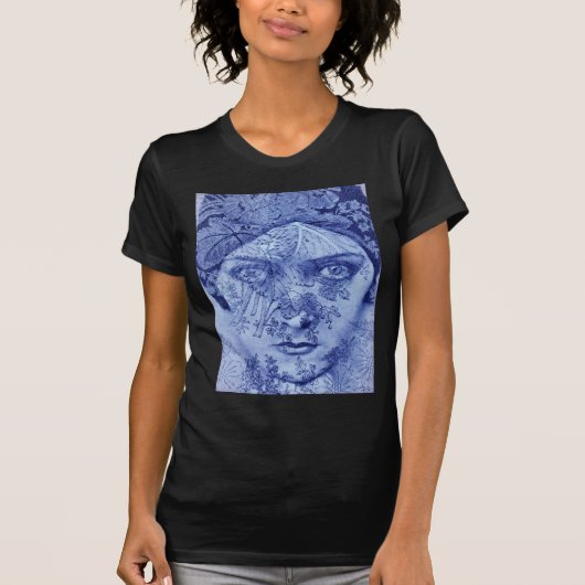 Filmster Gloria Swanson in het blauw, 1920 T-shirt (Voorkant)