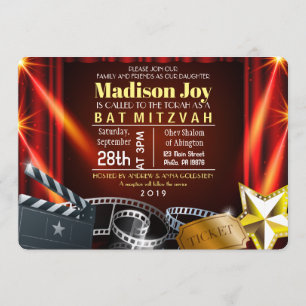 FILMSTER HOLLYWOOD Bat Mitswa Uitnodiging