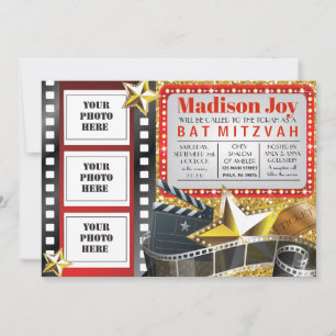 FILMSTER HOLLYWOOD FOTO Bat Mitzvah Uitnodiging