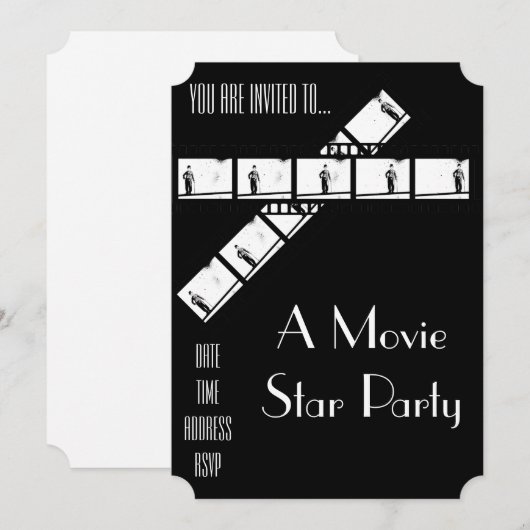 Filmster Hollywood verkleedfeest Kaart (Voorkant / Achterkant)