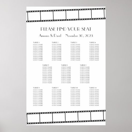 Filmsterren Filmstrook Trouwzaal Plaatsing Poster (Voorkant)