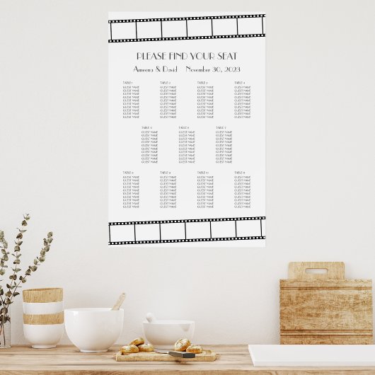 Filmsterren Filmstrook Trouwzaal Plaatsing Poster (Keuken)