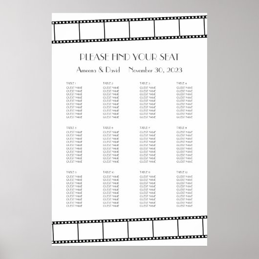 Filmsterren Filmstrook Trouwzaal Plaatsing Poster (Voorkant)