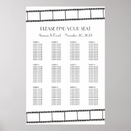 Filmsterren Filmstrook Trouwzaalstoelindeling Poster
