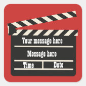 Filmsticker met berichtenklapboard toevoegen vierkante sticker (Voorkant)