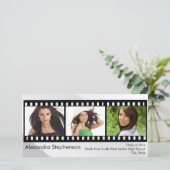 Filmstrip Afstuderen Fotokaart Aankondiging (Staand voorkant)