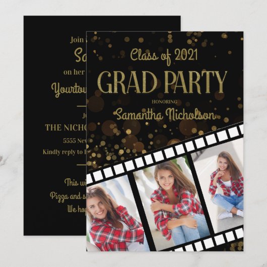 Filmstrip Black Gold 3 Foto's Kaart (Voorkant / Achterkant)