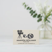 Filmstrip en filmcamera visitekaartje (Staand voorkant)