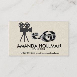 Filmstrip en filmcamera visitekaartje