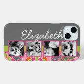 Filmstrip Foto Collage Hot Pink Oranje Flowers Case-Mate iPhone Case (Achterkant (horizontaal))