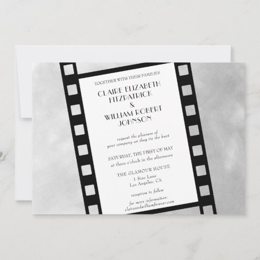 Filmstrip Foto Collage Weddenschap Save The Date (Achterkant)