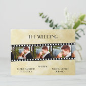 Filmstrip Foto Collage Weddenschap Save The Date (Staand voorkant)