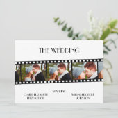Filmstrip Foto Collage Weddenschap Save The Date (Staand voorkant)