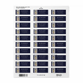 Filmstrip Fotocollage Afstuderen | Blauw adres Etiket (Full Sheet)