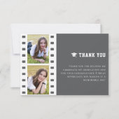 Filmstrip Fotocollage Afstuderen | Gray Bedankkaart (Voorkant)